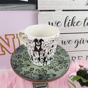 💖 NWT BIA Paws Cafe Black White Ceramic Mug #7252 💖